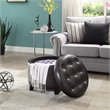 Convenience Concepts Designs4Comfort Round Ottoman in Espresso Faux Leather
