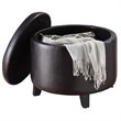 Convenience Concepts Designs4Comfort Round Ottoman in Espresso Faux Leather