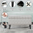 Designs4Comfort Winslow Storage Ottoman in Gray Ribbon Fabric With Solid Wood
