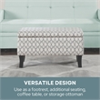 Designs4Comfort Winslow Storage Ottoman in Gray Ribbon Fabric With Solid Wood