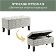 Designs4Comfort Winslow Storage Ottoman in Gray Ribbon Fabric With Solid Wood