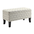 Designs4Comfort Winslow Storage Ottoman in Gray Ribbon Fabric With Solid Wood