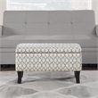 Designs4Comfort Winslow Storage Ottoman in Gray Ribbon Fabric With Solid Wood