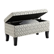 Designs4Comfort Winslow Storage Ottoman in Gray Ribbon Fabric With Solid Wood
