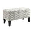 Designs4Comfort Winslow Storage Ottoman in Gray Ribbon Fabric With Solid Wood