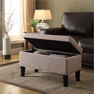 convenience concepts designs4comfort winslow storage ottoman in tan fabric