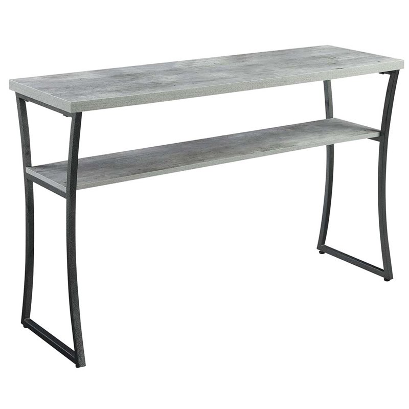 Convenience Concepts X-Calibur Console Table in Gray Faux Birch Wood Finish