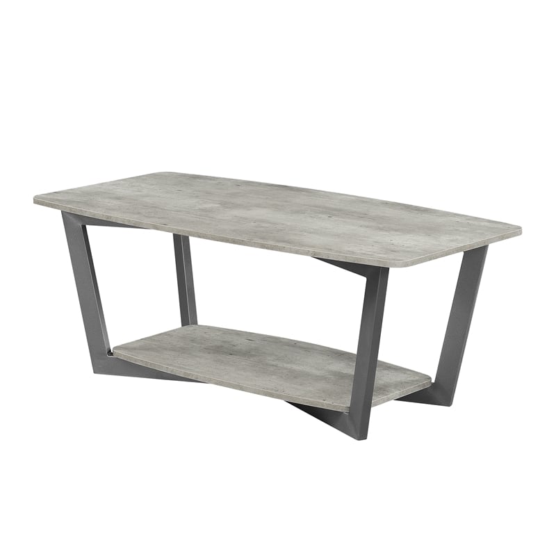 Convenience Concepts Graystone Coffee Table in Gray Faux Birch Wood Finish