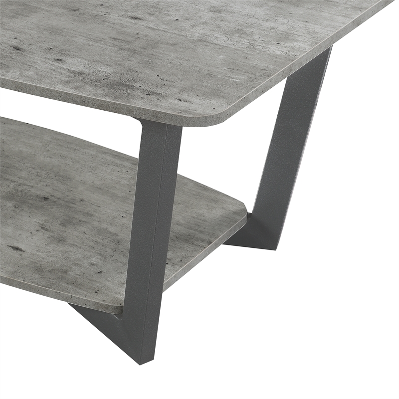 Convenience Concepts Graystone Coffee Table in Gray Faux Birch Wood Finish