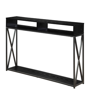 Convenience Concepts Tucson Deluxe Two-Tier Console Table in Black Wood Finish