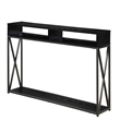 Convenience Concepts Tucson Deluxe Two-Tier Console Table in Black Wood Finish