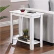 Convenience Concepts Designs2Go Baja Chairside End Table in White Wood Finish