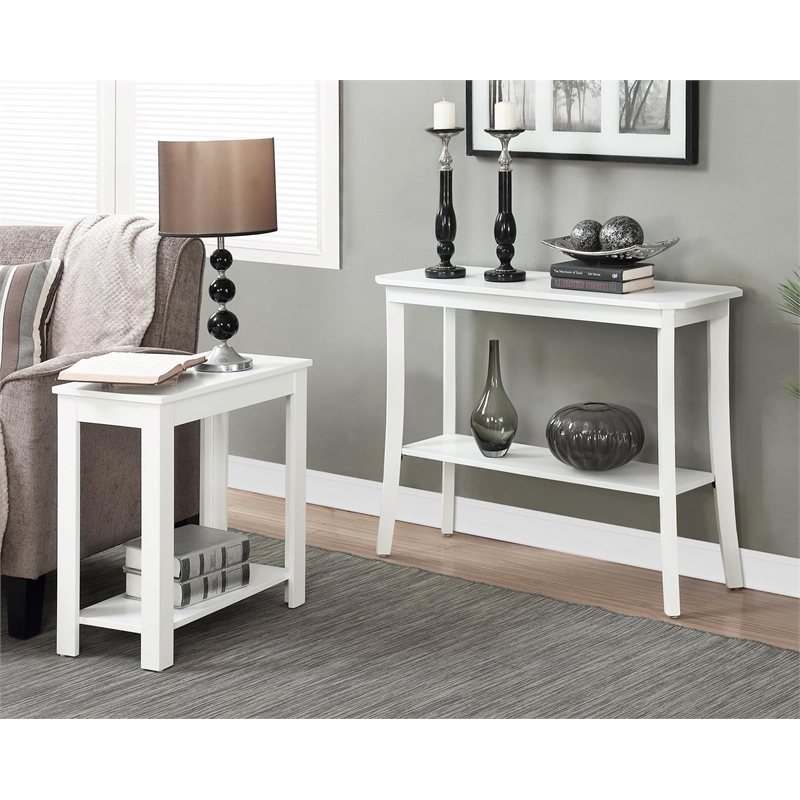 Convenience Concepts Designs2Go Baja Console Table in White Wood Finish