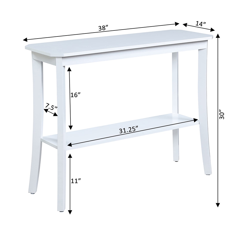 Convenience Concepts Designs2Go Baja Console Table in White Wood Finish