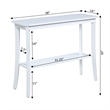 Convenience Concepts Designs2Go Baja Console Table in White Wood Finish