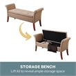 Convenience Concepts Designs4Comfort Garbo Bedroom Bench in Tan Fabric