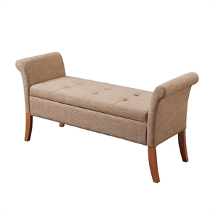 Convenience Concepts Designs4Comfort Garbo Bedroom Bench in Tan Fabric