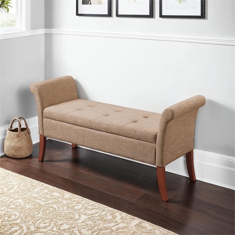Convenience Concepts Designs4Comfort Garbo Bedroom Bench in Tan Fabric