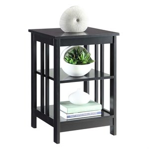 Convenience Concepts Mission Square End Table in Black Wood Finish