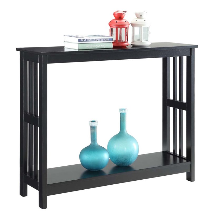 Convenience Concepts Mission Console Table in Black Wood Finish