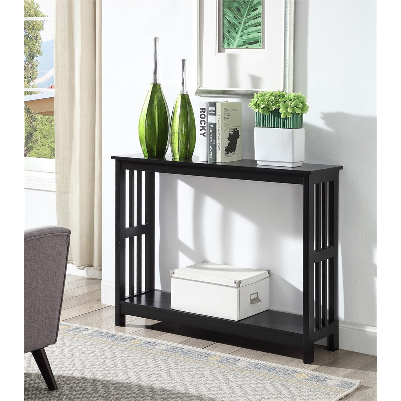 Convenience Concepts Mission Console Table in Black Wood Finish