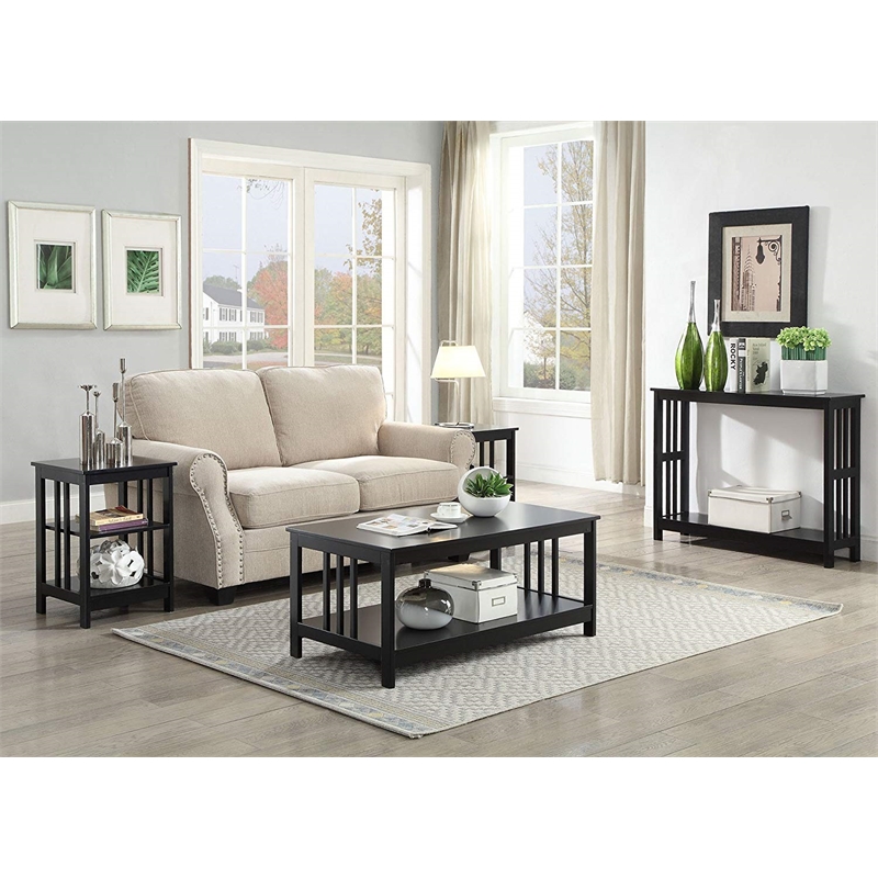 Convenience Concepts Mission Console Table in Black Wood Finish