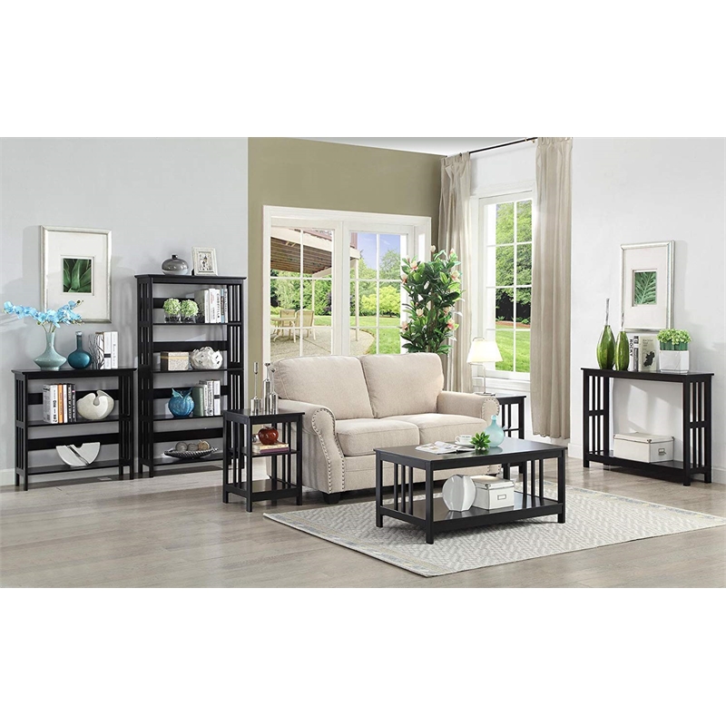 Convenience Concepts Mission Console Table in Black Wood Finish