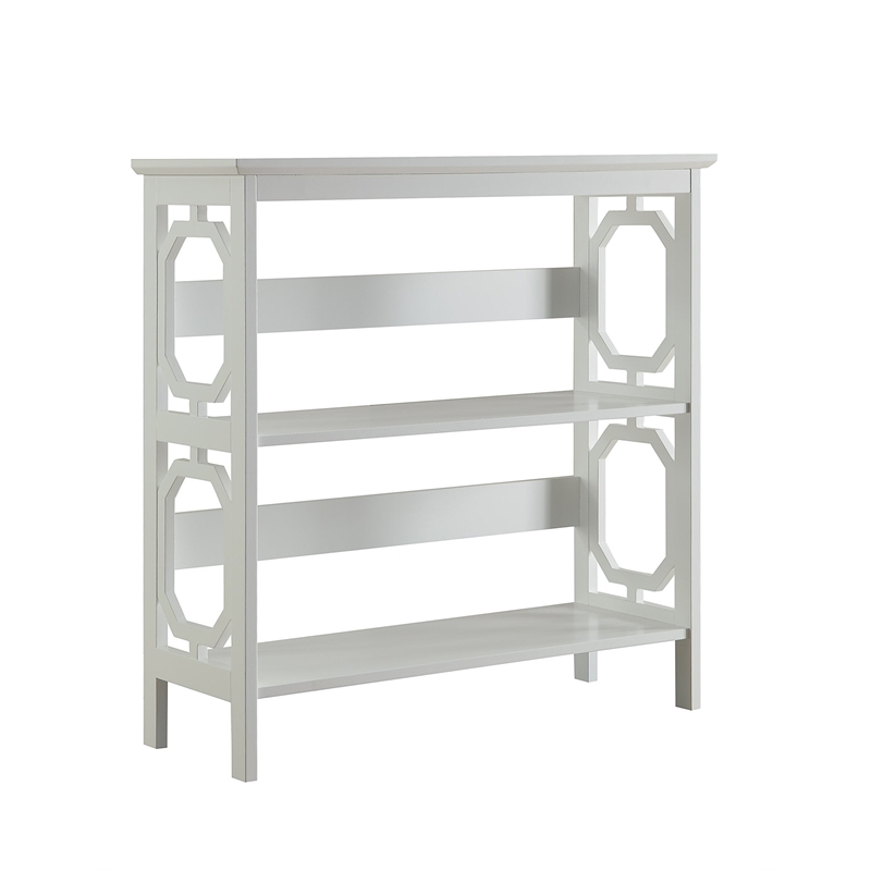 Convenience Concepts Omega Two-Shelf Bookcase in White Wood Finish