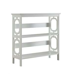 Convenience Concepts Omega Two-Shelf Bookcase in White Wood Finish