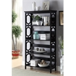 Convenience Concepts Omega Four-Shelf Bookcase in Black Wood Finish