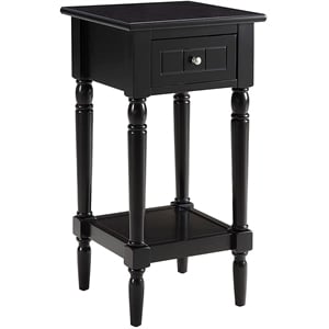Convenience Concepts End Table Nightstand Bedside Square in Wood - Black