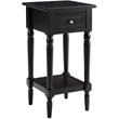Convenience Concepts End Table Nightstand Bedside Square in Wood - Black