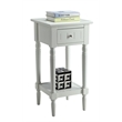 Convenience Concepts French Country Khloe Square End Table in White Wood Finish