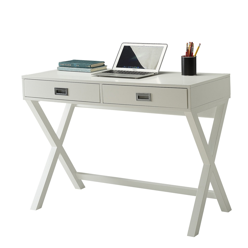 Convenience Concepts Designs2Go Landon Writing Desk in White Wood Finish