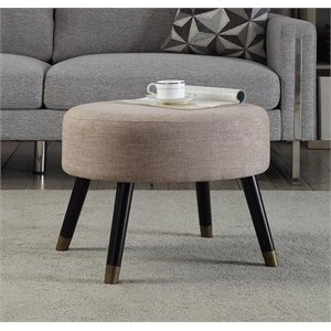 convenience concepts designs4comfort mid century ottoman stool in tan fabric