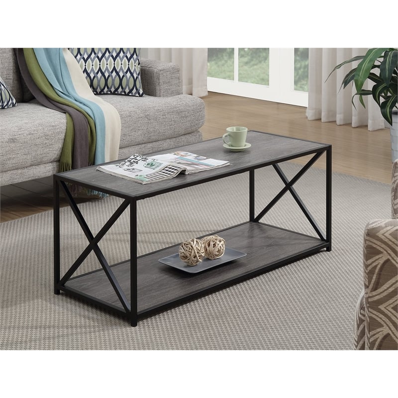 Convenience Concepts Tucson Coffee Table in Weathered Gray Wood Finish