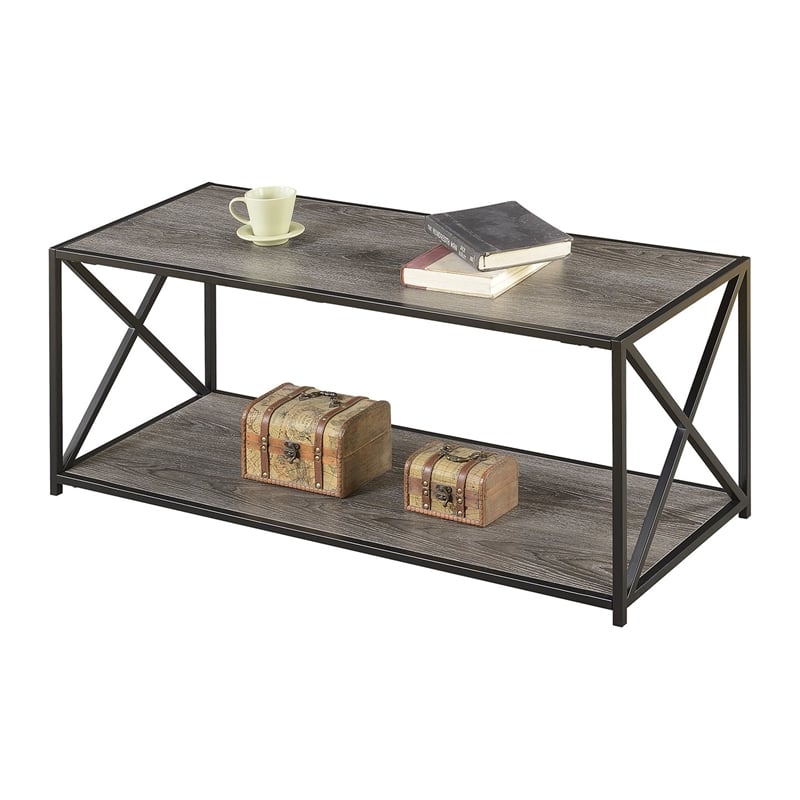 Convenience Concepts Tucson Coffee Table in Weathered Gray Wood Finish