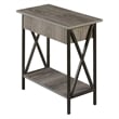 Convenience Concepts Tucson Electric Flip-Top End Table in Weathered Gray Wood