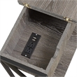 Convenience Concepts Tucson Electric Flip-Top End Table in Weathered Gray Wood