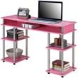 Convenience Concepts Designs2Go No Tools Student Desk in Pink Wood Finish