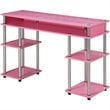 Convenience Concepts Designs2Go No Tools Student Desk in Pink Wood Finish