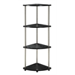 Convenience Concepts Designs2Go Four-Tier Corner Shelf in White Wood Finish