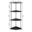 Convenience Concepts Designs2Go Four-Tier Corner Shelf in White Wood Finish