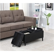 Convenience Concepts Designs4Comfort Storage Ottoman with Trays in Blue Fabric