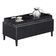 Convenience Concepts Designs4Comfort Storage Ottoman with Trays in Blue Fabric