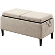 Convenience Concepts Designs4Comfort Storage Ottoman with Trays in Cream Fabric