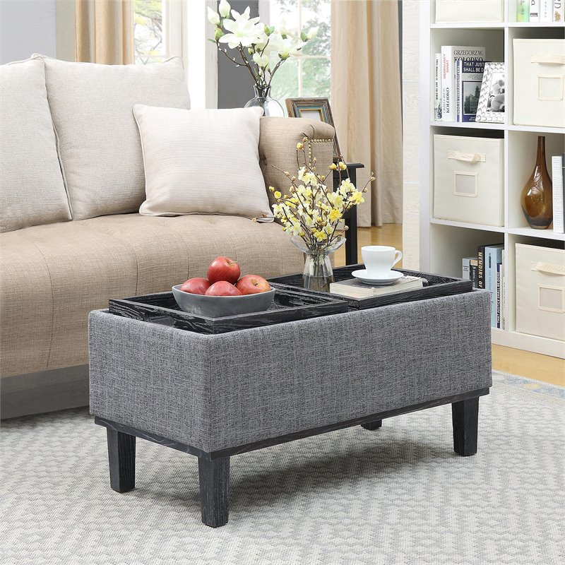 Convenience concepts storage ottoman with trays discount