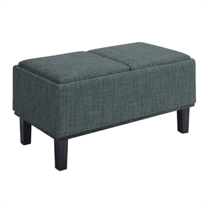 Convenience Concepts Designs4Comfort Brentwood Ottoman in Gray Linen Fabric