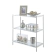 Convenience Concepts Royal Crest Three-Tier Bookcase in Clear Glass and Chrome
