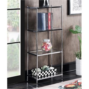 convenience concepts royal crest four-tier tower/ clear glass with chrome metal